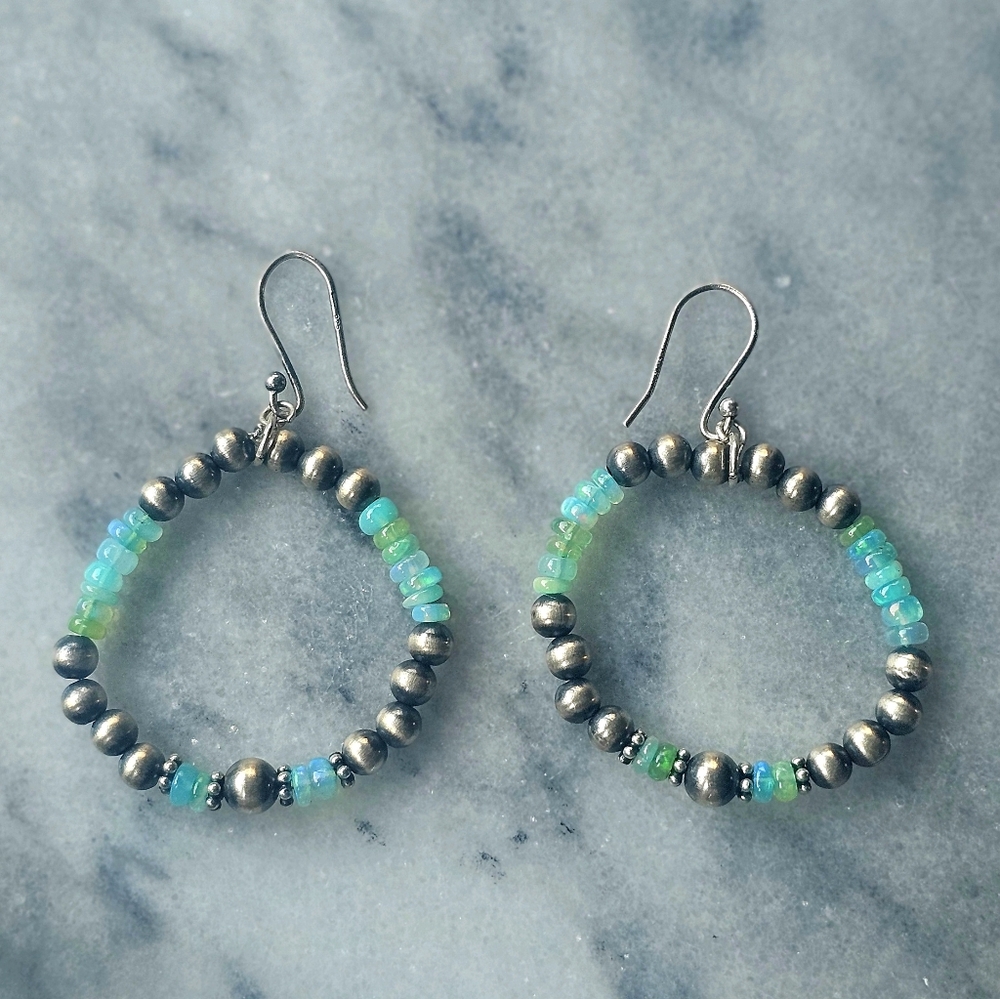 Elegant Beaded Hoop Earrings